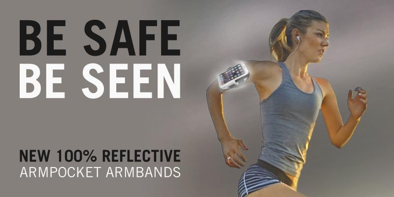 BE SAFE. BE SEEN. 100% REFLECTIVE ARMBANDS!