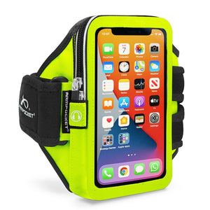 Mega i-40 armband for iPhone Xs/Xr/X/8/7, Galaxy S10/S9/S8 & more with large cases Yellow