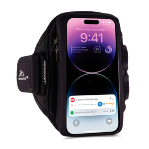 Armpocket X Plus full-screen armband for iPhone 14 Pro Max Side View