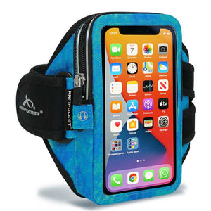 Mega i-40 armband for iPhone Xs/Xr/X/8/7, Galaxy S10/S9/S8 & more with large cases Arctic Blue