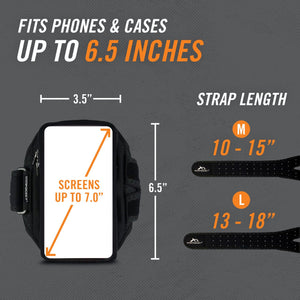 Armpocket X Plus Running Armband and Strap Length Size Chart