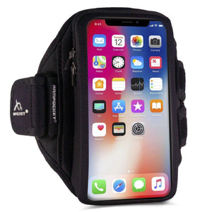 Armpocket X Plus armband for iPhone Xs Max, Galaxy Note 9, and full screen devices Side View
