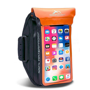 100% Waterproof Armband for iPhone 8/7, Galaxy S7/S6 & more - Aqua Orange